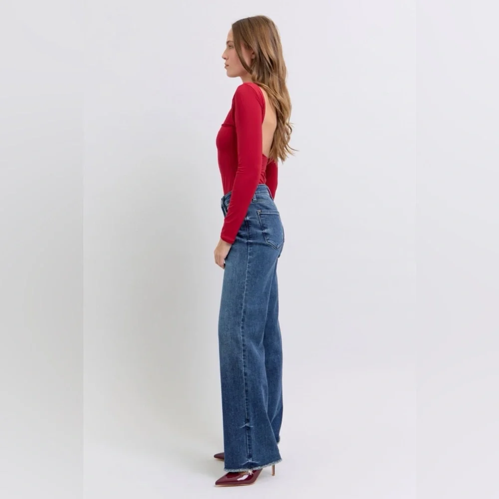 NEW 🎉 Judy Blue Full Size Raw Hem Mid Rise Jeans - Picture 8 of 10